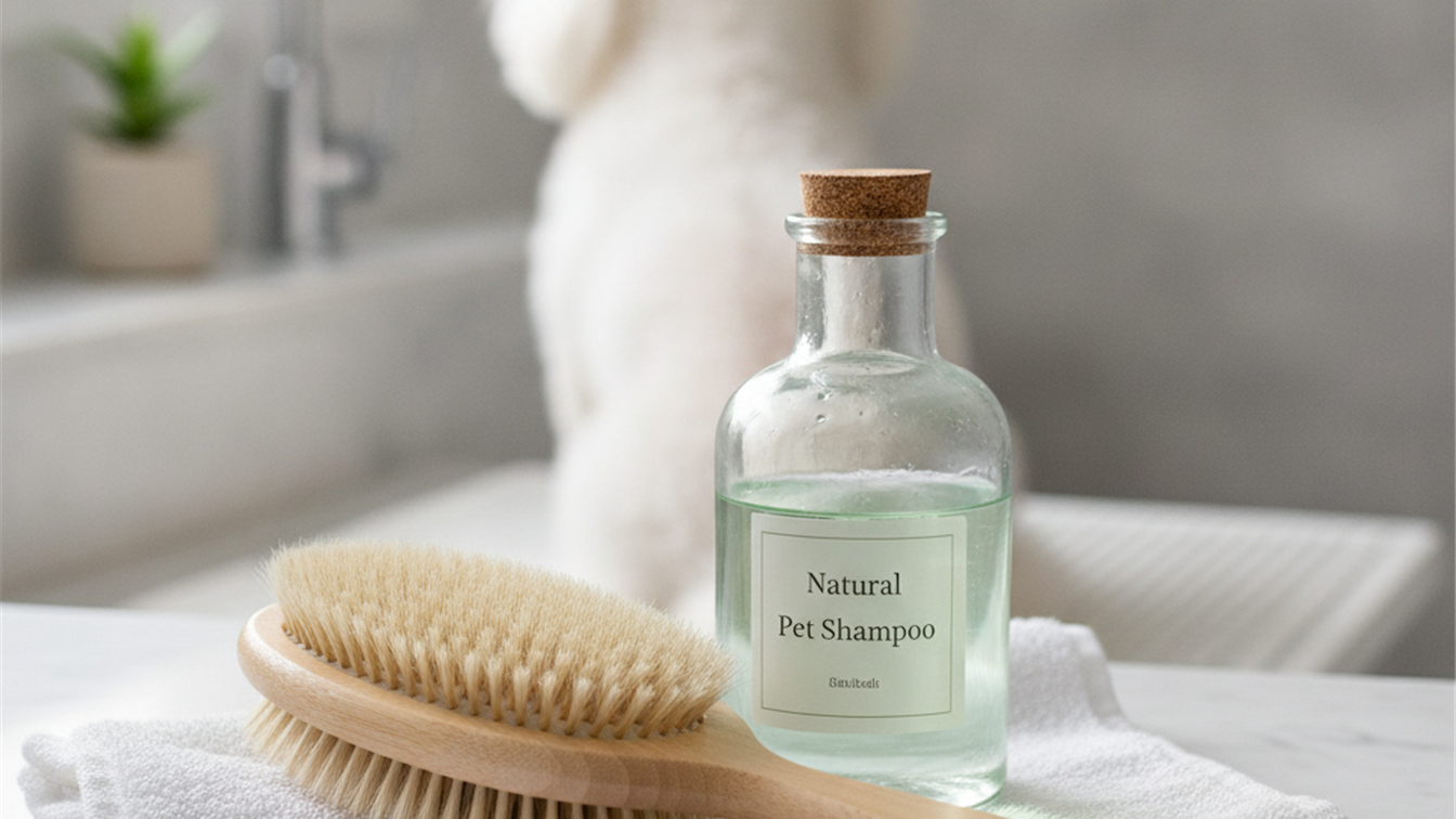 produtos de higiene para pets escova shampoo toalha