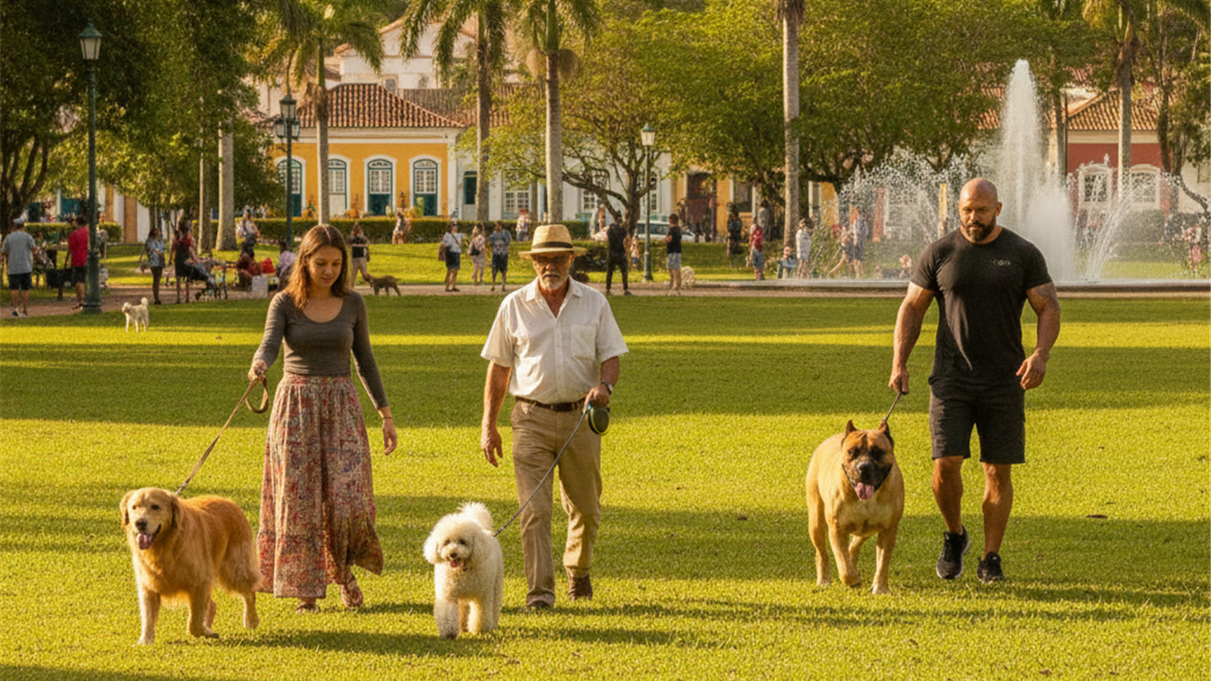 familia brasileira com cachorro e gato de raca popular