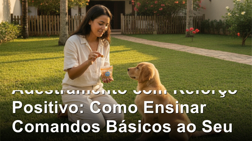 cachorro sendo treinado com reforco positivo no jardim