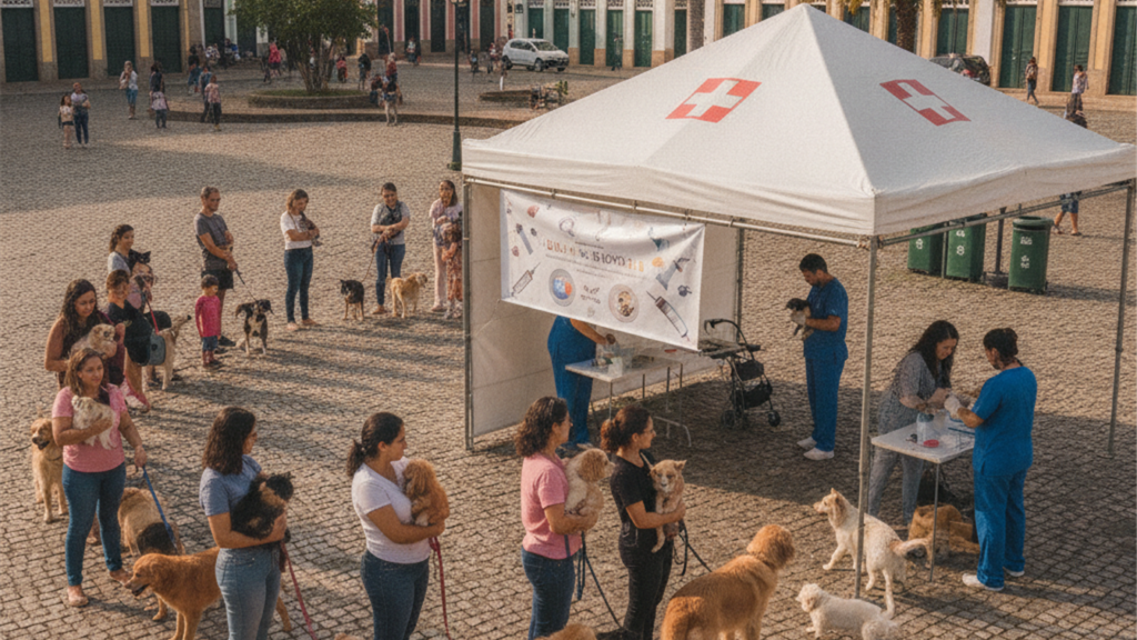 Campanha de vacinacao antirrabica para caes e gatos no Brasil