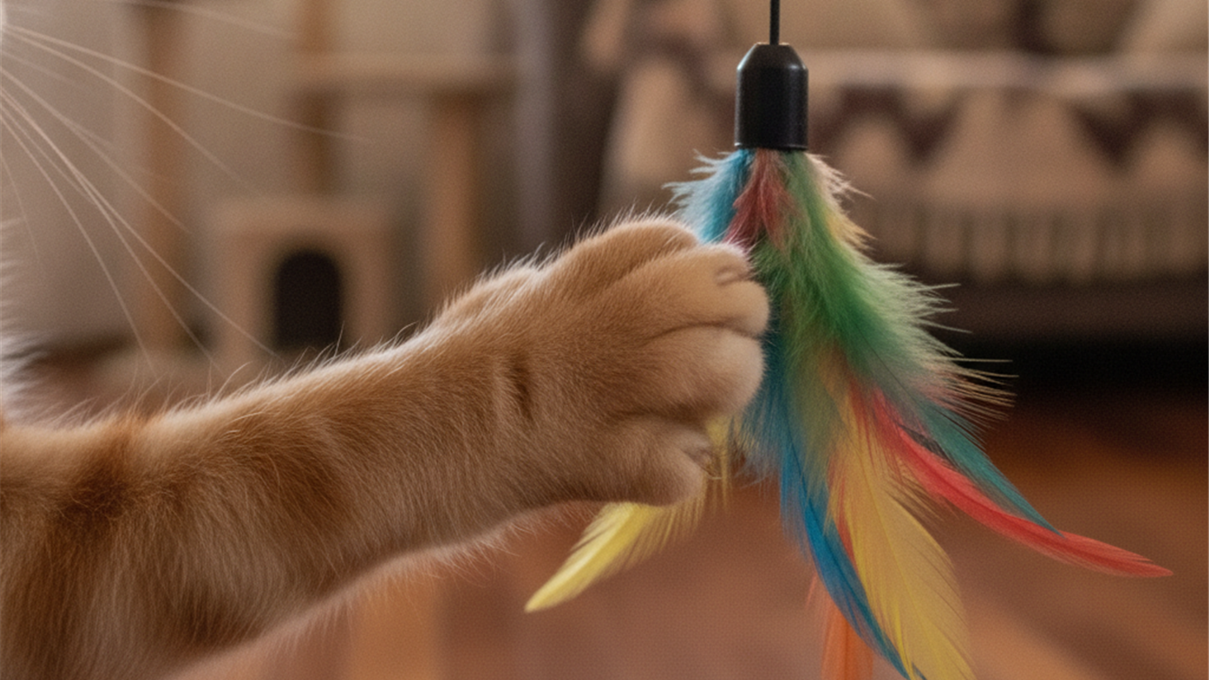 gato brincando brinquedo enriquecimento ambiental arranhador