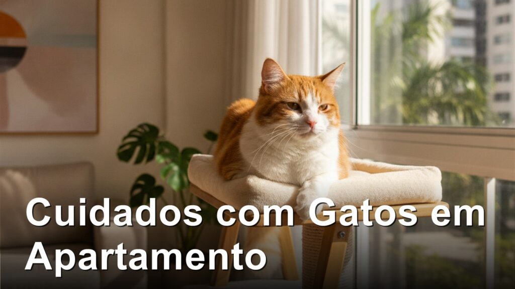 gato feliz em apartamento pequeno com arranhador