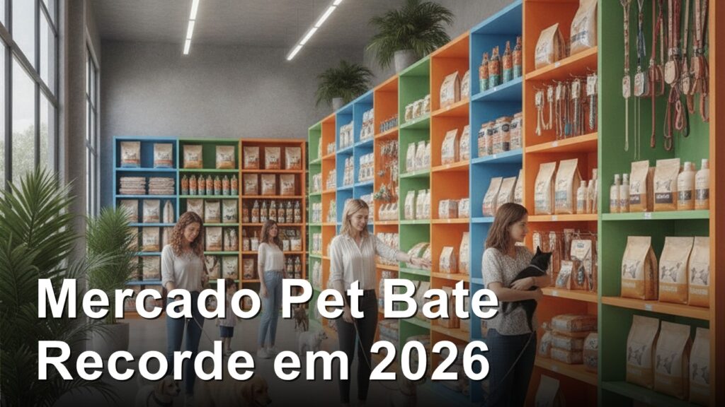 Pet shop movimentado no Brasil com donos e animais de estimacao