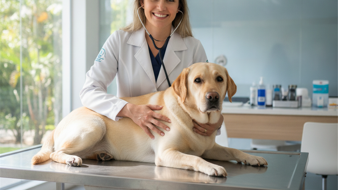 veterinaria cuidando de cachorro Brasil