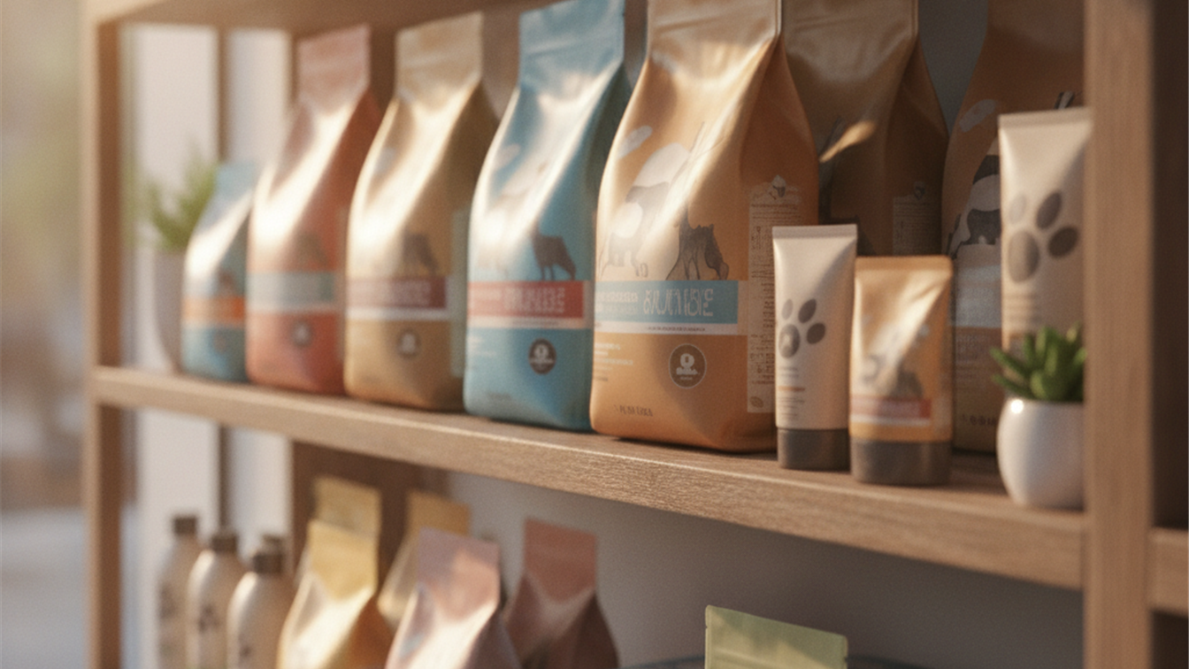 Produtos e racao premium para pets em loja no Brasil