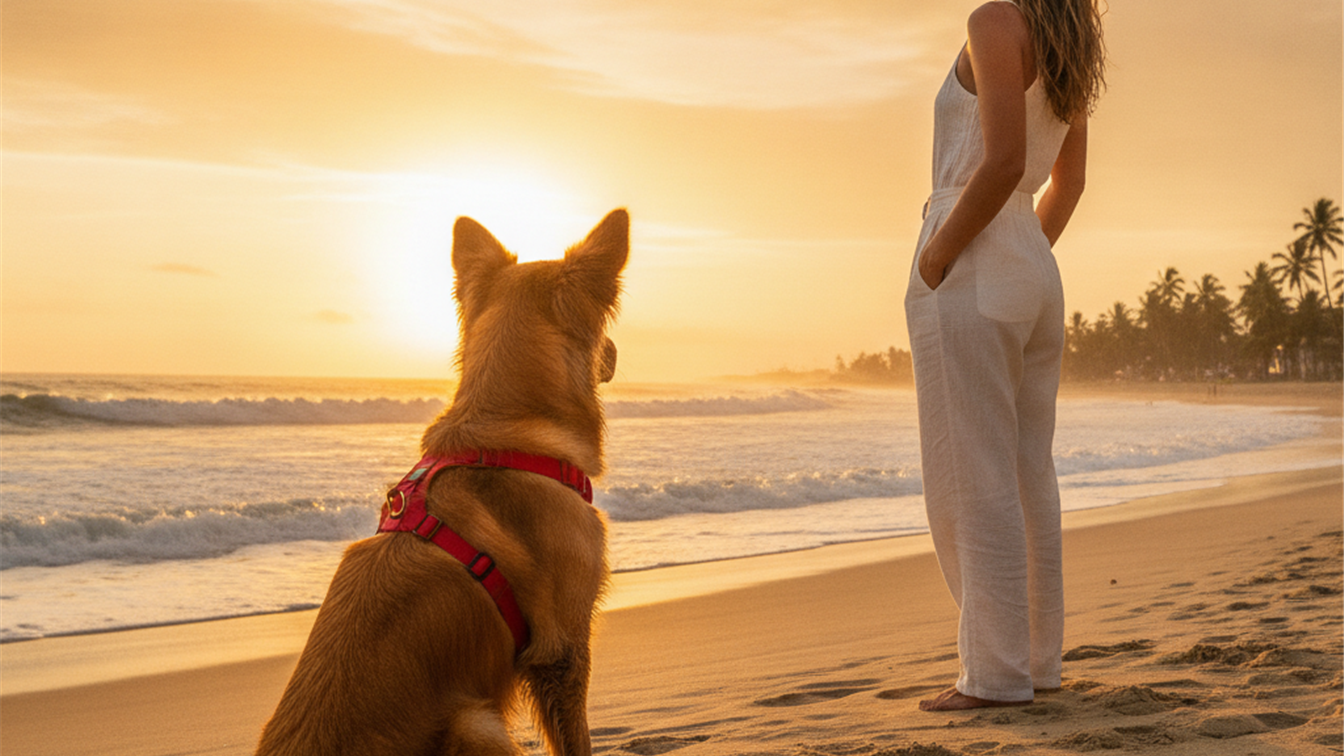 cachorro na praia brasil viagem com pet