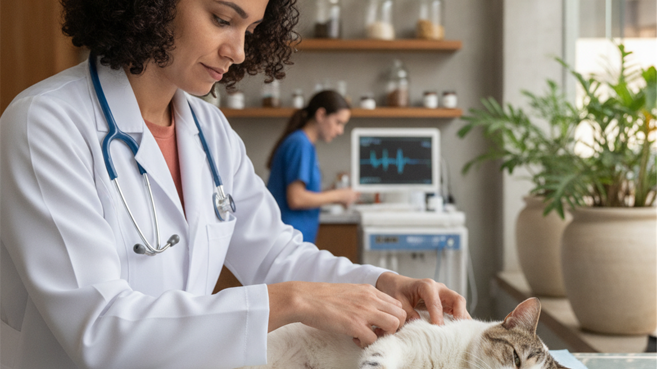 veterinario examinando articulacoes de pet idoso - diagnostico artrite