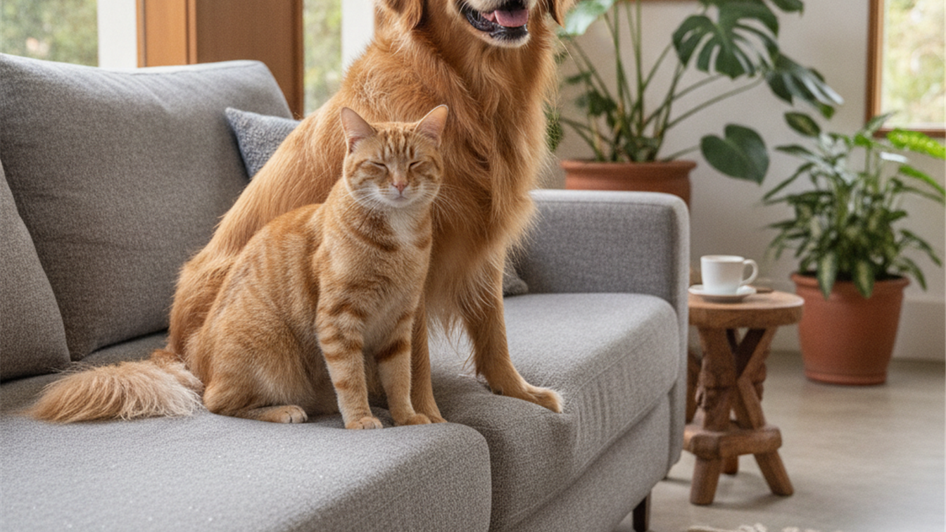 caes e gatos limpos e saudaveis em casa