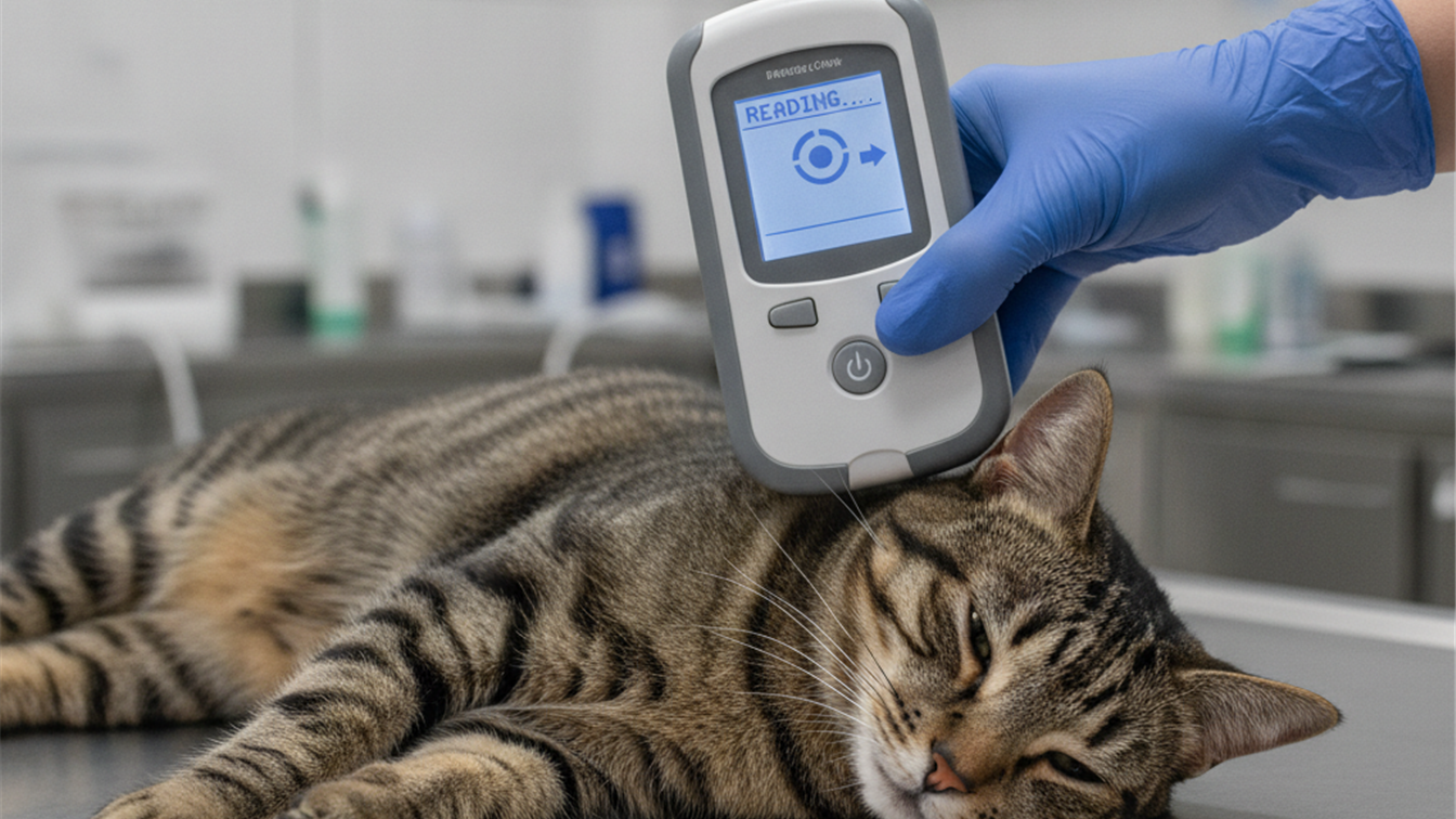 leitura microchip gato veterinario