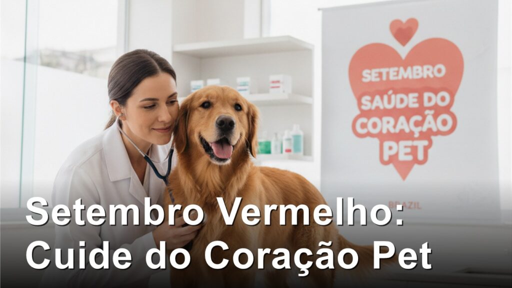 Setembro Vermelho pets: veterinaria examinando coracao de cachorro