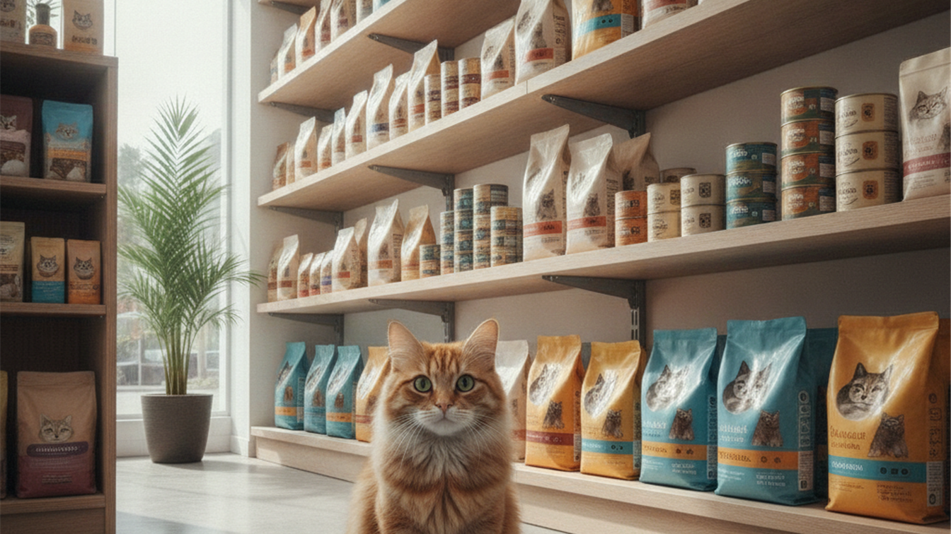 Produtos premium para gatos em pet shop brasileiro