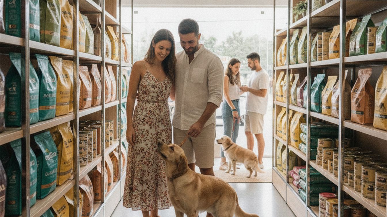 Loja pet moderna com produtos premium no Brasil
