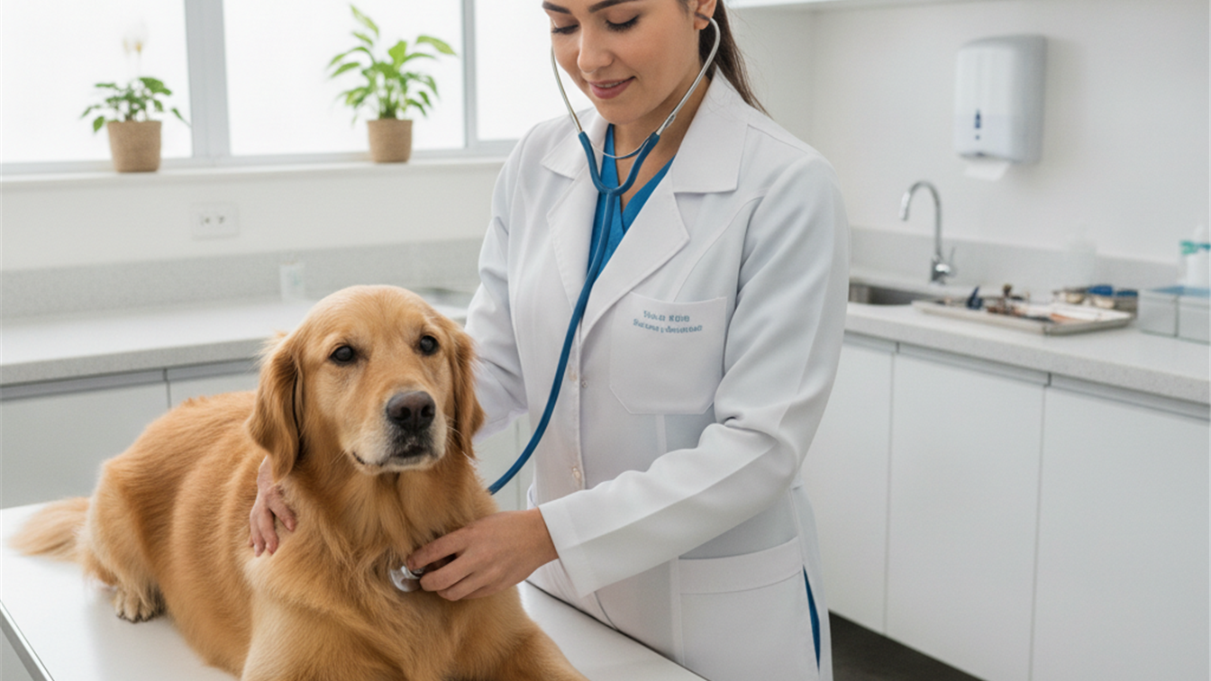 Veterinario examinando cachorro coracao Brasil