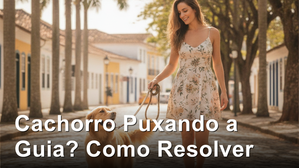 cachorro golden retriever passeando com guia solta